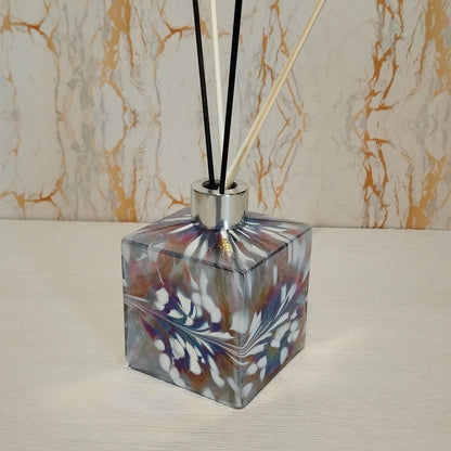 Handcrafted Iridescent Glass Diffuser Bottle: Artisan Home Fragrance
