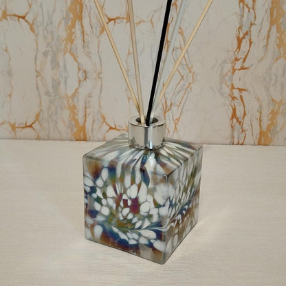 Handcrafted Iridescent Glass Diffuser Bottle: Artisan Home Fragrance