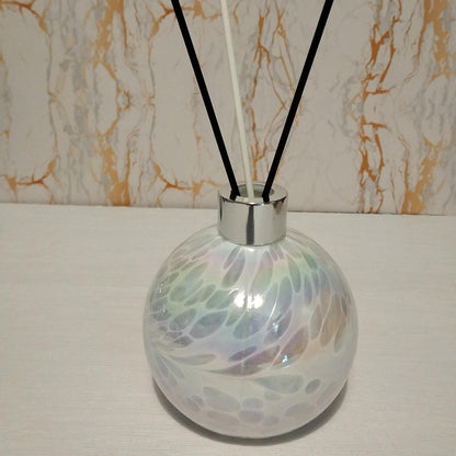 Handcrafted Iridescent Glass Diffuser Bottle: Elegant Home Fragrance