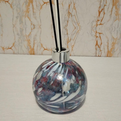 Handcrafted Iridescent Glass Diffuser Bottle: Elegant Home Fragrance